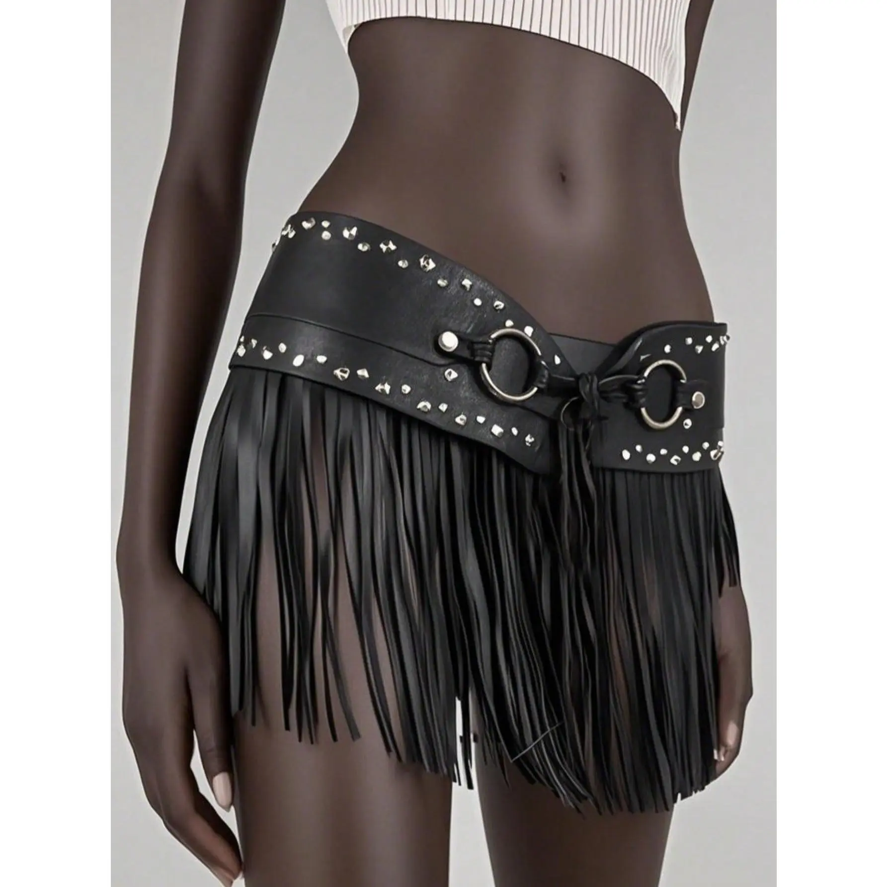 DealsForYouDays Y2K Punk Rivet Lace-Up Tassel Belt - Sweet And Cool Streetwear Essential, Perfect For Photos, Suitable For Summer, Back To School, summer, Halloween