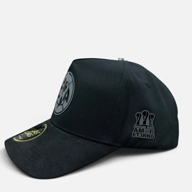 Men's Full Black America Adjustable Snapback Baseball Cap with Suede Visor- Classic Design, Outdoor Sports Cap, Stylish Functional Fashion Hat