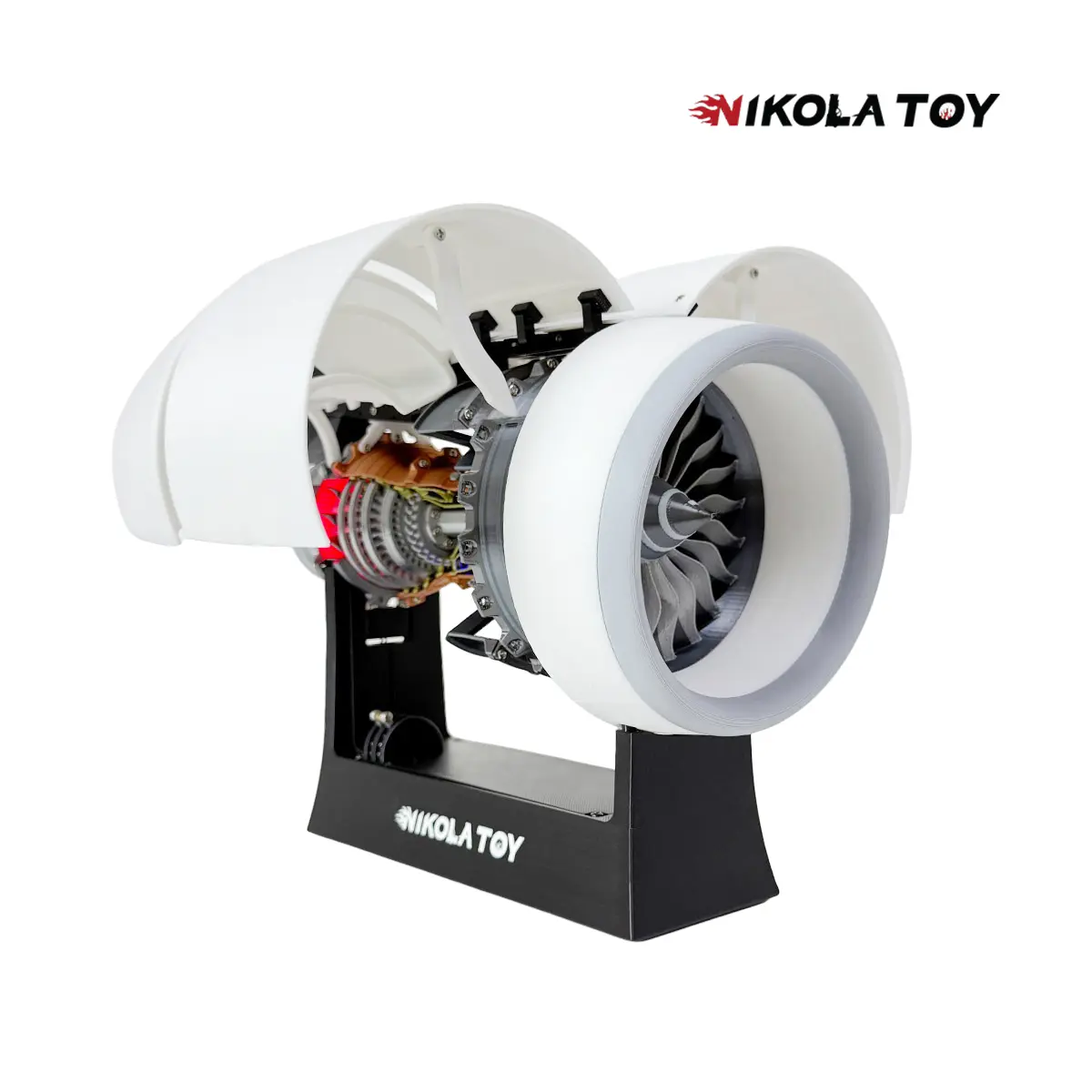 NIKOLATOY 13in Small Rolls-Royce Trent 900 Turbofan Engine Model, Wing Spread Version, Realistic Engineering Toy with Safety Features & Strengthened Packaging, Package