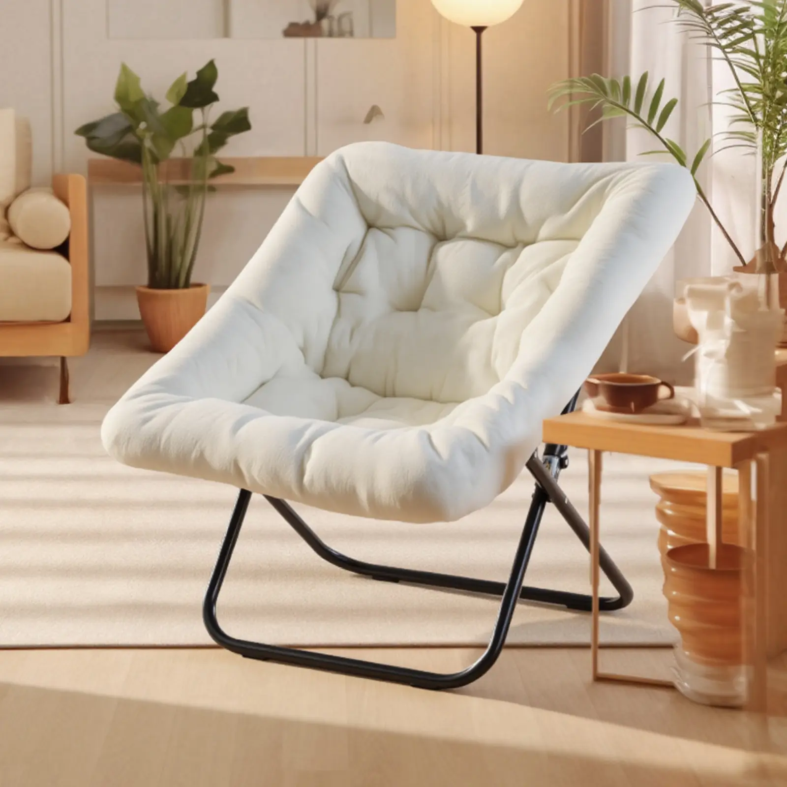Comfy Chair, Foldable Living Room Chairs, Soft Faux Fur Lounge Chair for Bedroom, Soft Faux Fur Lounge Chair for Bedroom, Reading Chairs for Adults, Kids
