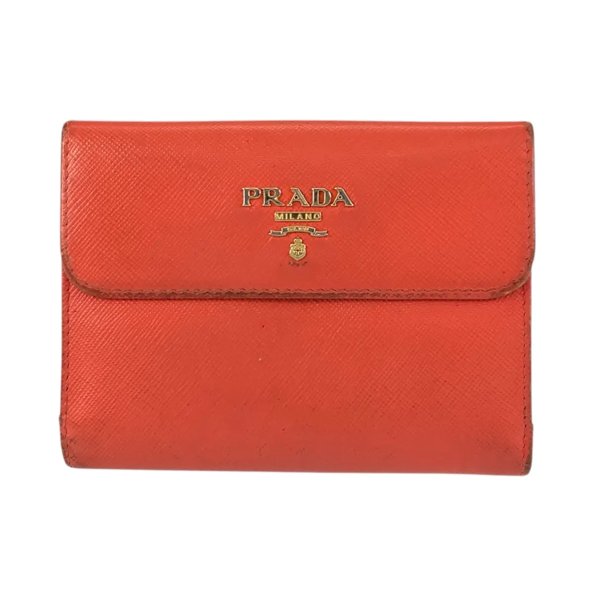 Pre-owned PRADA Calfskin Small Leather Goods Leather Compact Wallet