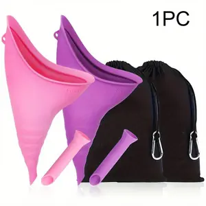 Portable Outdoor Travel Silicone Urinal Set, Standing Female Urination Device, Leak-Proof Silicone Funnel, Essential Travel Item, Travel Accessory, Camping Accessories, Camping Gear, Camping Supplies, Camping Equipment, Hiking Essentials