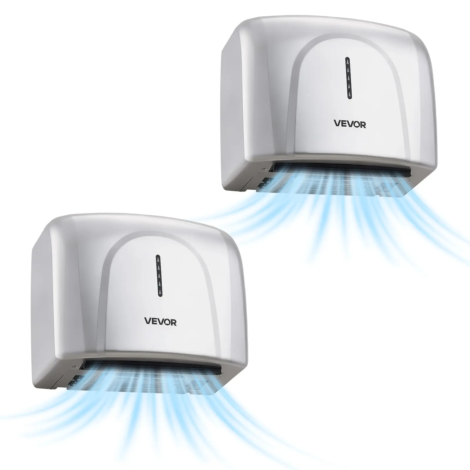 【SummerFinds】VEVOR 2-Pack 1300W High-Speed Automatic Hand Dryers, HEPA Filter for Clean Airflow, Fast Drying, ABS Sturdy Build, AC Plug 110-120V, Cold & Warm Wind Modes, Commercial Wall-Mount for Home Bathroom, Guest Room