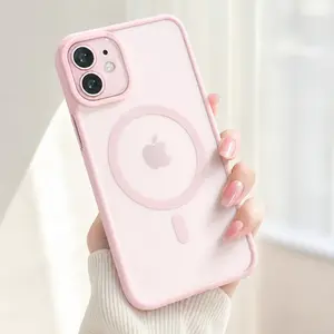Ultra Slim Case for iPhone 11/12/13/14/15/16/17 Plus Pro Max Clear Magsafe Compatible Thin Magnetic Phone Case Military Grade Drop Protection Shockproof Protective Cover Silicone Bumper & Transparent Hard Plastic Cases for 17 Pro Max