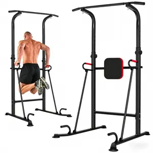 Space-saving 5-in-1 home gym: adjustable pull-up bar, double-bar pull-up station, and push-up stand - a full-body workout equipment suitable for both men and women