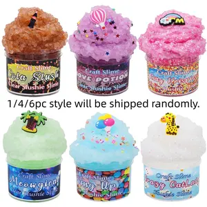 1/4/6pc Slime Kit 70ML, Cartoon Gel Crystal Clay, Colorful Modeling Dough, Fun DIY Craft Set, Perfect for Kids & Adults