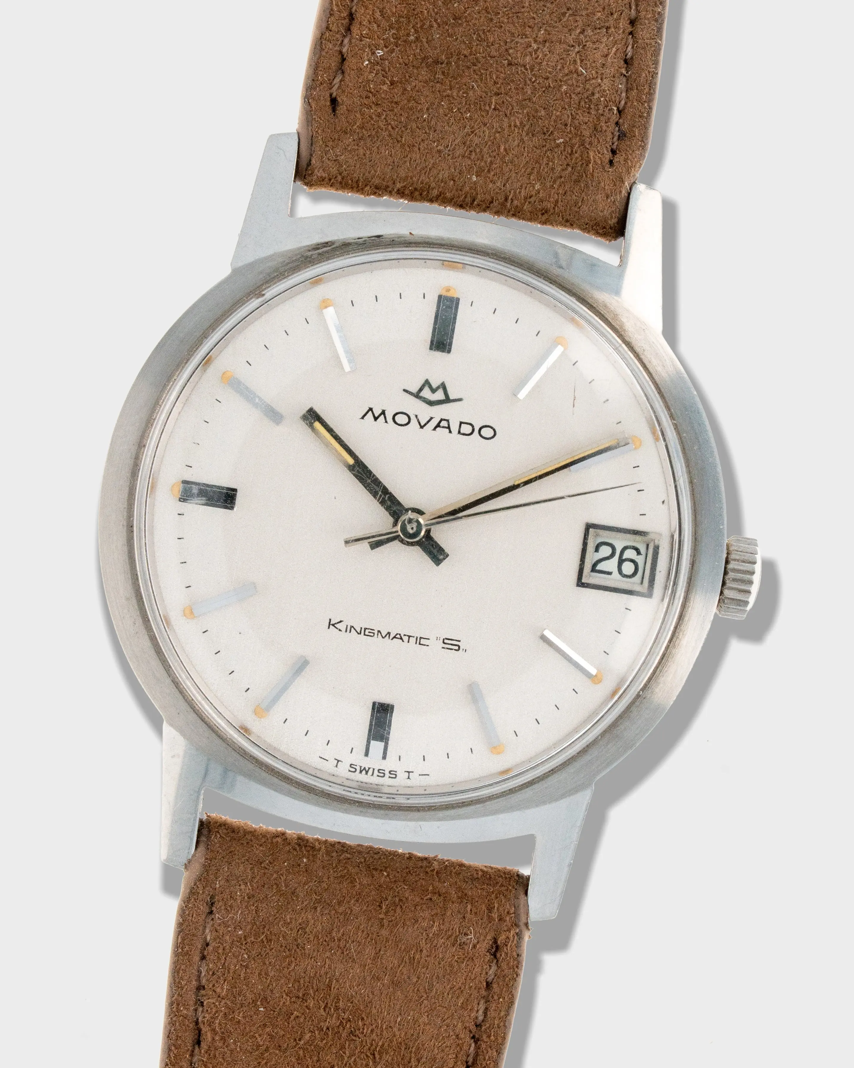 1970's Vintage Steel Movado Kingmatic "S" Sub Sea - Silver Dial