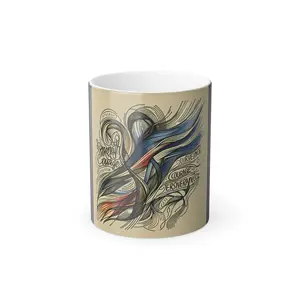 Color Morphing Mug Ceramic Coffee Cup 11oz Microwave Safe Heat Sensitive Design Reveal Image With Hot Drink Glossy Finish Washable Tumbler for Coffee Tea Enthusiasts Drinkware Coffee Ceramic Reusable Reuse