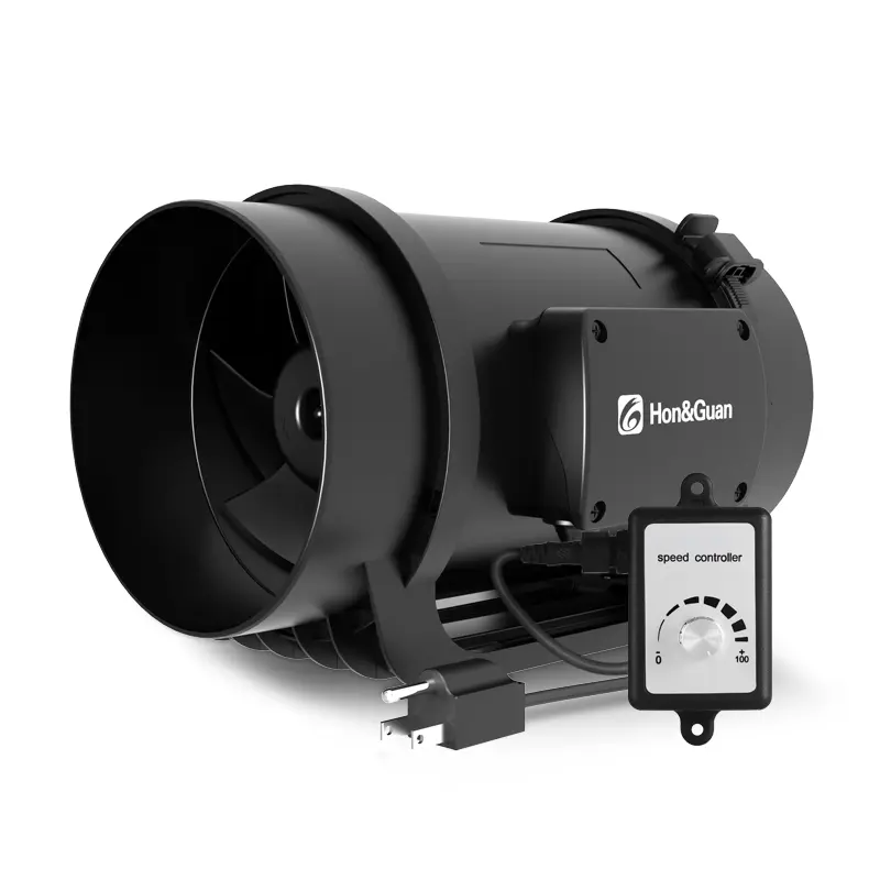 Hon&Guan Inline Duct Fan 469 CFM, 6 inch inline fan with Variable Speed Controller EC Motor, Duct Fan for Heating Cooling Booster, Grow Tents, Hydroponics.