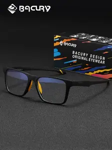 BACURY Ultra Light, Wear-Resistant, Anti Blue Light Glasses Tr90 Square Frame For Both Men And Women, Suitable For Daily Home Work And Games, Reducing Blue Light And Providing Comfortable Nose Pads, Lightweight Eyewear