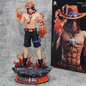 One Piece Ace Figure Model, Standing Pose with Base, Anime Desktop Collection Gift, Secondary Dimension Collectible Toy