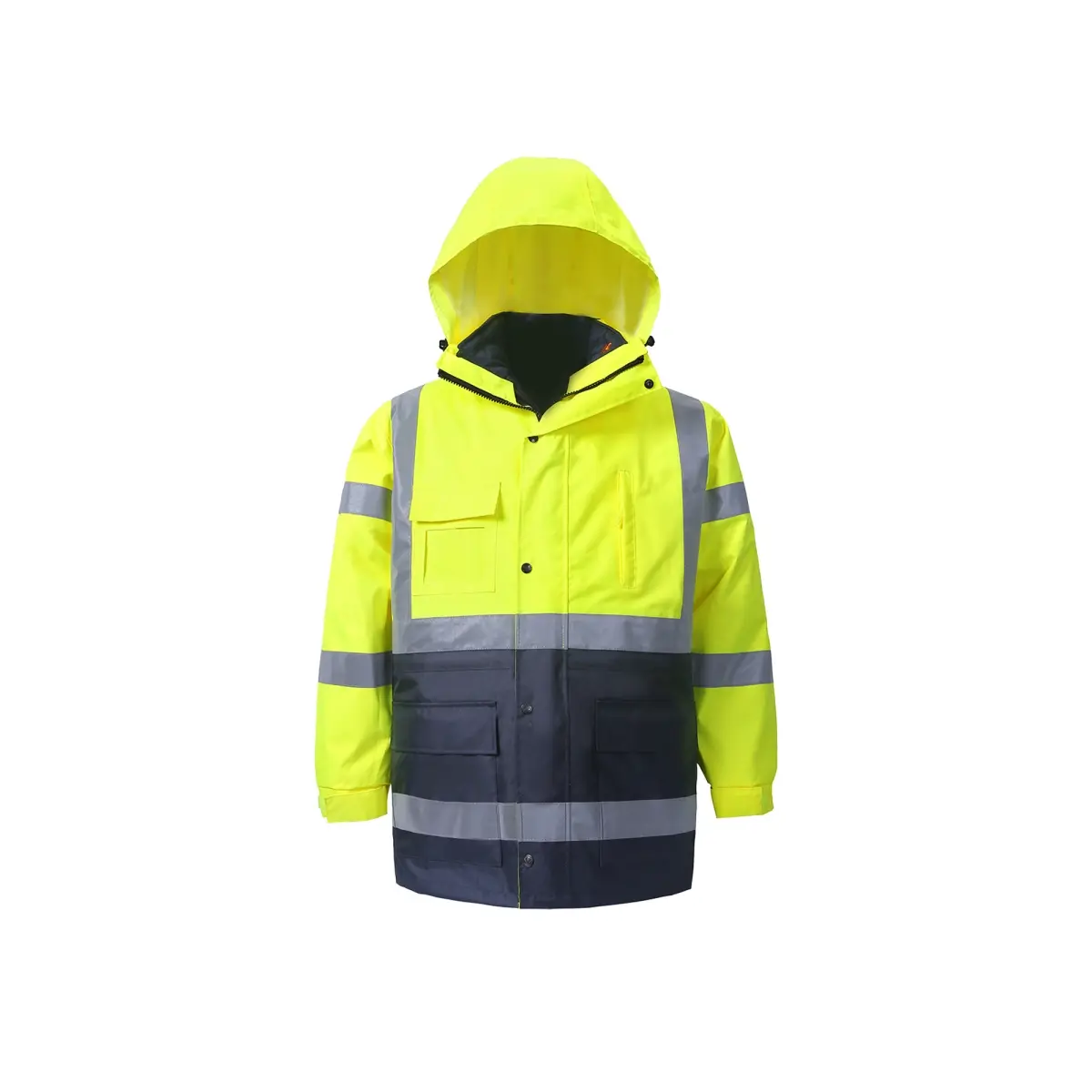 2W International 360C-3 High-Viz Class 3 High Visibility Reflective Rain Parka & Body Warmer, Lime, 3XL, High Visibility Reflective Raincoats