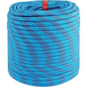 1/2in x 100ft Flexible Braided High Tenacity Polyester Rope, Arborist Rigging Rope with 3520lbs Breaking Strength for Climbing, Camping (Blue), Flexible Braided Ropes, High Tenacity Ropes