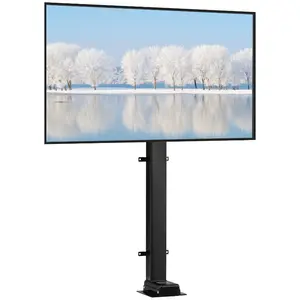 Automated TV Elevator with Steel Frame, Wall-Mounted, 39.4in Stroke, 32-70in TV Compatibility, 28.74-68.11in Adjustable Height, Remote Control, 154lbs Max Load, Wall Mounting