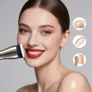 Finish Spatula Brush-beauty Medium Contoured Foundation,Makeup Brushes,Soft Powder cute room stuff Contour Brush Smudge Brush,Glam Tools with Soft Fiber and Skin Friendly for Easy Carrying Oval Sable Bristle Mineral Brush French Pink Cosmetics Facial Tint