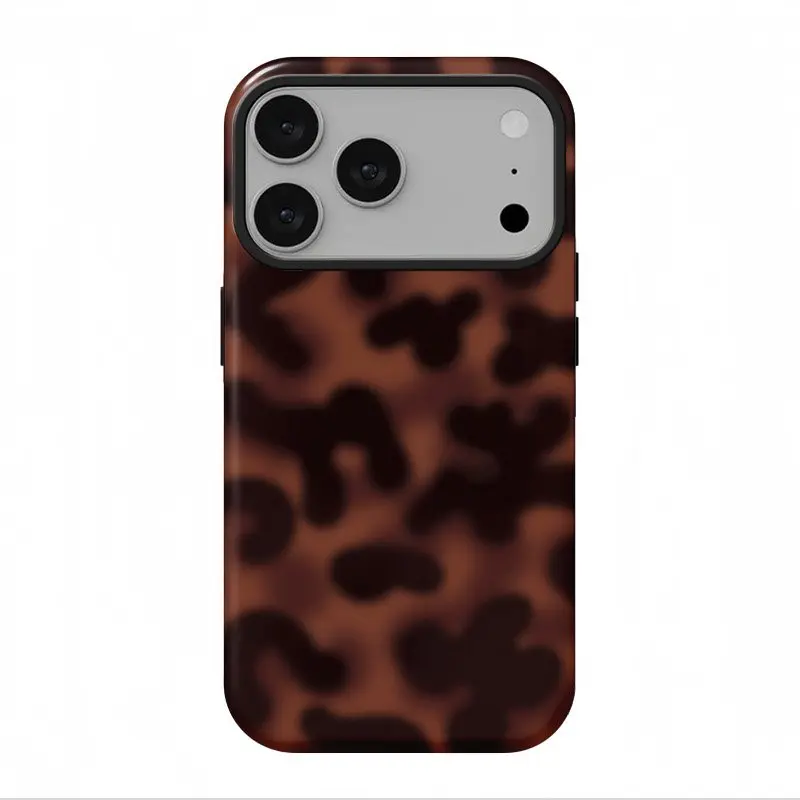 Amber Tortoise Shell Print Aesthetic Protective Case | Fashionable Phone Case for iPhone 17, 17 Air, 16, 15, 14, 13, 12, 11 Pro Max, Pro, Plus | High Quality Shockproof Cover | Trendy iPhone Case Shopping Pick