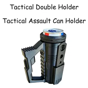 Tactical Koozie-Double Reload Can Holder, Ultra Chill System, Fits Two 12oz Slim Cans, 3D Printed, Easy Reload for Parties Tailgates, Drink Carrier