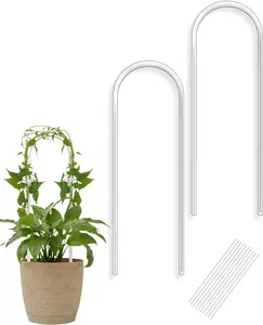 3 Pack Larger  U-Shaped Hoya Trellis, 16 Inch Indoor Climbing  Trellis for  Support with 15 Ties, Small Garden Trellis Houseplant Accessory for Potted Ivy Outdoor