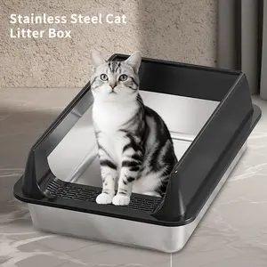No More Smell or Mess! Stainless Steel Cat Litter Box – Easy Clean, No Stick, No Leak