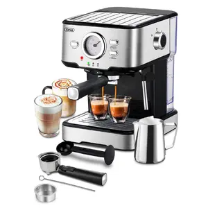 Gevi Espresso Machine 15 Bar Pump Pressure, Cappuccino Coffee Maker With Milk Foaming Steam Wand For Latte, Mocha, Cappuccino, 1.5L Water Tank