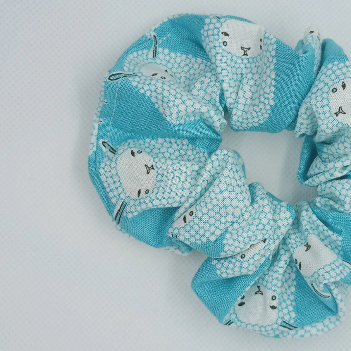 Cotton Hair Scrunchie with Green Accents - Hairwraps, Gentle on Hair, 1-Piece, Notify Me for Live Alert Prior to Claim