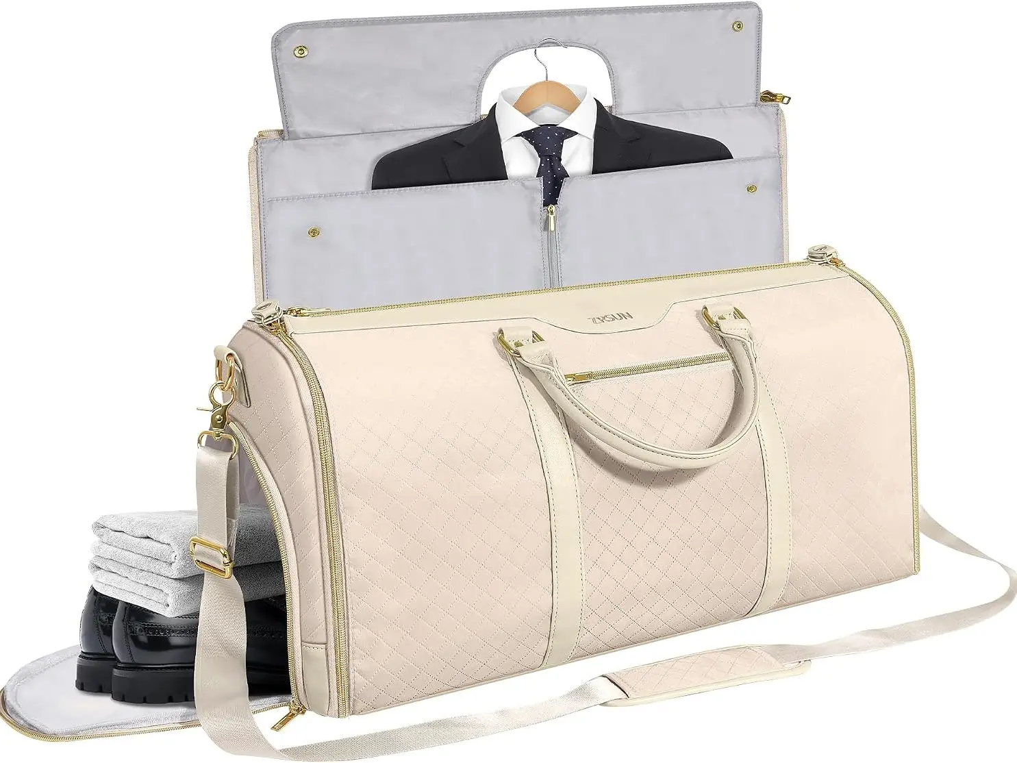 Convertible Garment Bag with Shoulder Strap, Carry on Garment Duffel Bag for Men Women ,Waterproof & Wrinkle-Free Suit Carrier for Business Trips & Weekend Getaways, Foldable & Lightweight, Hanging Suit Bag