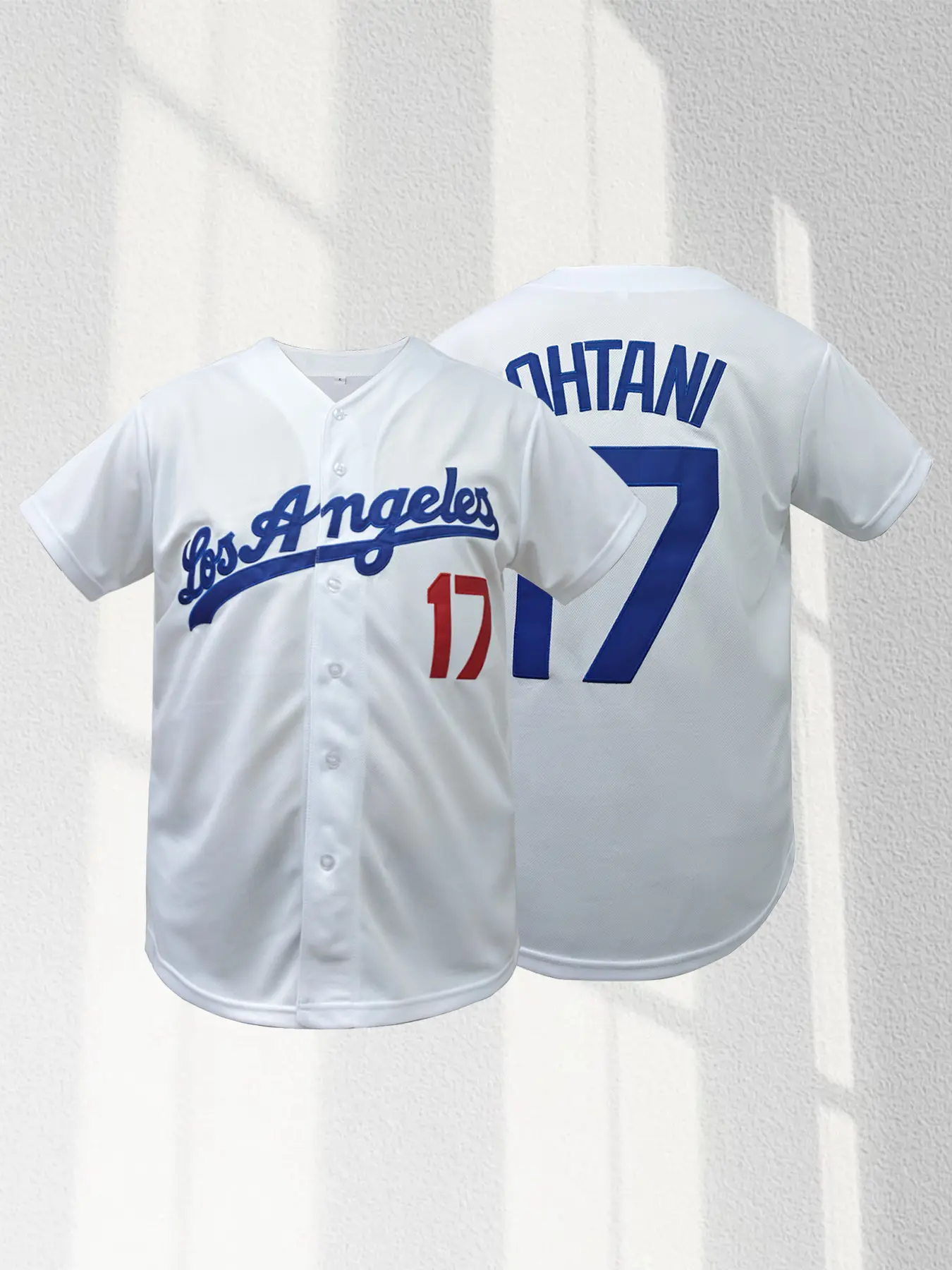 Men's #17 Stitched Baseball Sports Style Jersey, Casual Loose-Fit V Neck Breathable Athletic Top Baseball Shirt, Button Front, Suitable for Outdoor Sports & Games, Unisex All-Season Wear, Casual Sporty Top
