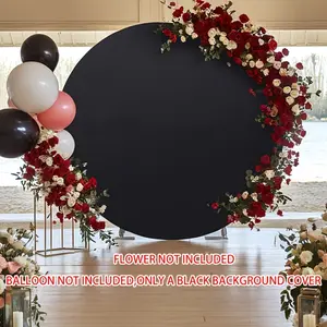 1Pc, black round arch support cover, 150cm, wrinkle-resistant round backdrop cloth cover, suitable for birthday receptions, anniversary, party decorations, wedding backdrops, Party Decorations Banners, lightweight material, event backdrop