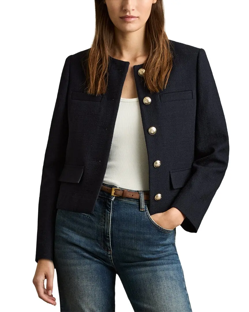 Reiss Nola Cropped Wool Jacket