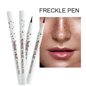 Faux Freckle & Fine Tip Eyeliner Cosmetic Pen - Swesth Waterproof, Quick-Dry, Long-Lasting, Realistic Look Makeup Tool with Freckle Stamp, Available in Light, Medium Brown, Dark Brown, Espresso Shades