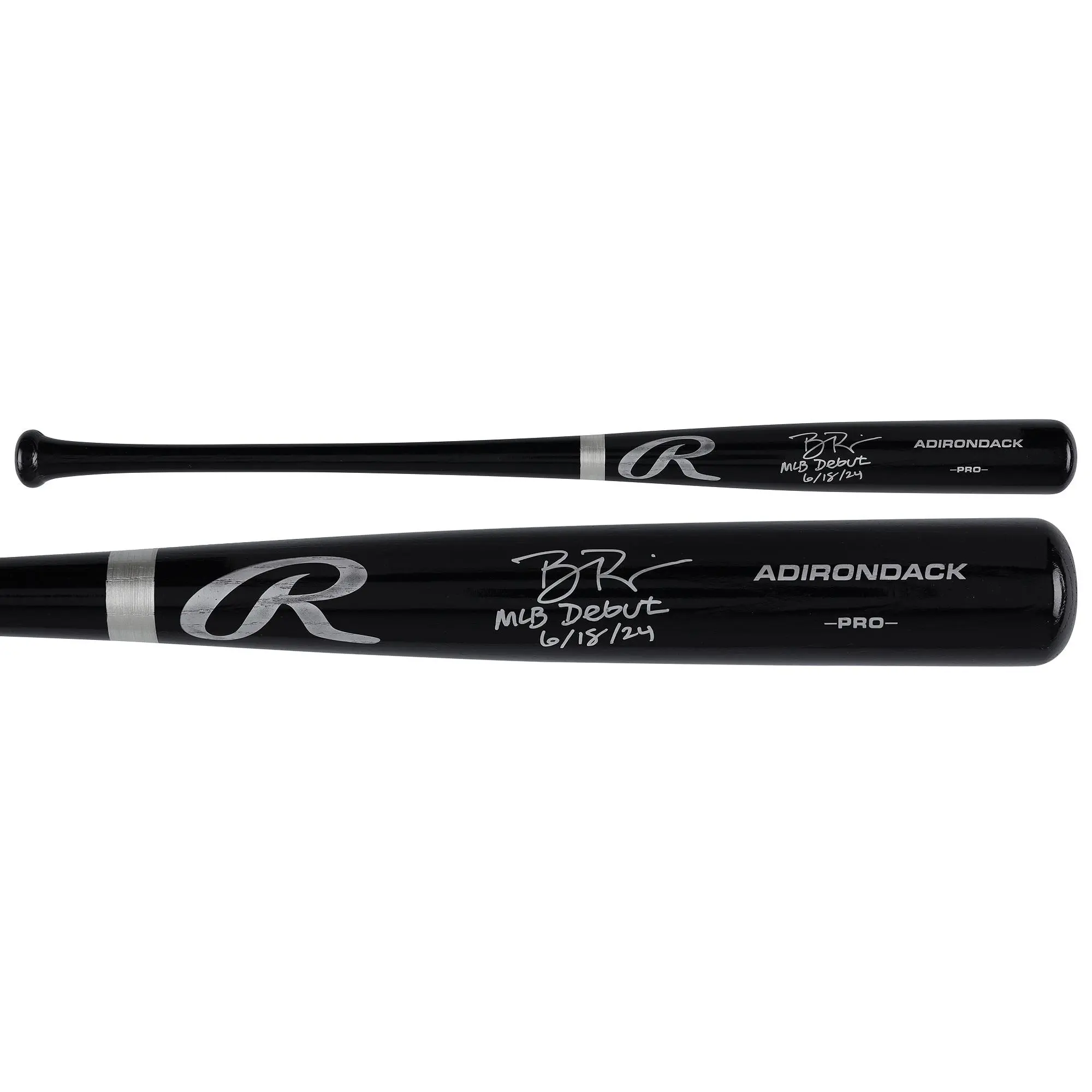 Ben Rice New York Yankees Signed Black Rawlings Pro Bat w/MLB Debut 6-18-24 Insc