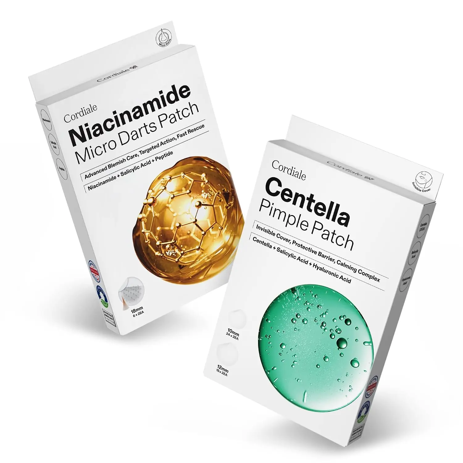 [Cordiale] Ultimate Acne Patch System, 12 Microdart & 78 Hydrocolloid Pimple Patches for Early-Stage and Surface Blemishes, 90 Count