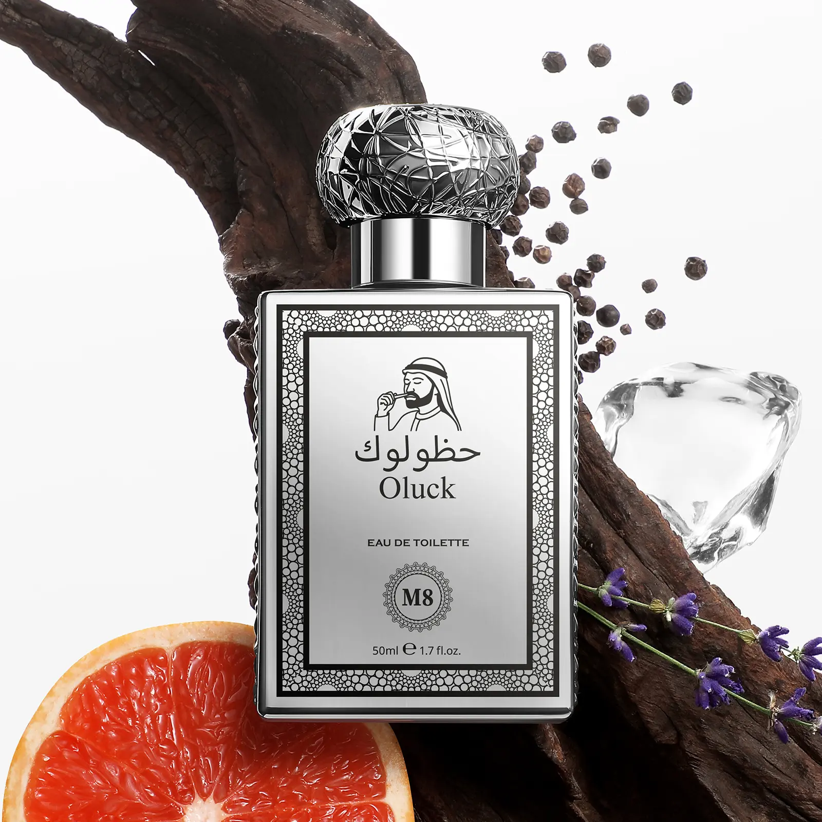 Oluck Perfume M8 Men's Oriental Spicy EDP Liquid Cologne - Pepper, Ginger, Grapefruit, Amber, Vanilla Notes, Commanding Long-Lasting Daily Evening Fragrance, Edp Liquid Colognes