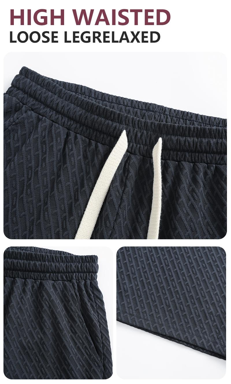 Womens Waffle Knit Wide Leg Sweatpants, High Waist Drawstring Baggy Pants, Casual Loose Flowy Trousers for Lounge, Yoga, Shopping, All Season