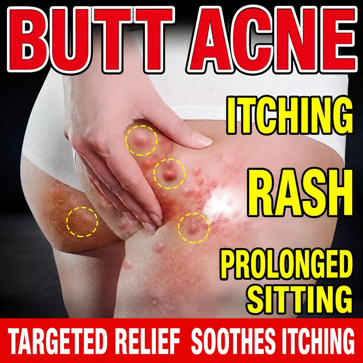 Herbal Blend Itch Relief Cream - All Over Body Soothing Cream for Seasonal Allergies & Eczema, Thickens Affected Areas, Improves Dry Flakes on Thighs & Back, Refreshing Formula