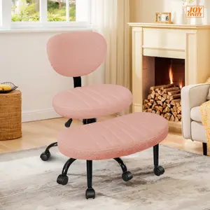 Joyfinity Ergonomic Kneeling Desk Chairs, Adjustable Height, Back Support with Wheels 360°Rotating Versatile for Meditation, ADHD Desk,Yoga Home & Office Use Mother's Gift
