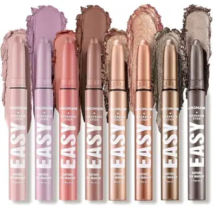 LANGMANNI Eyeshadow Stick,6 PCS Waterproof Multi-Color Eyeshadow Pen Set,Creamy Long-Lasting Eye Makeup Kit,Natural & Shimmer Shades Contour Stick,Perfect Gifts For Women