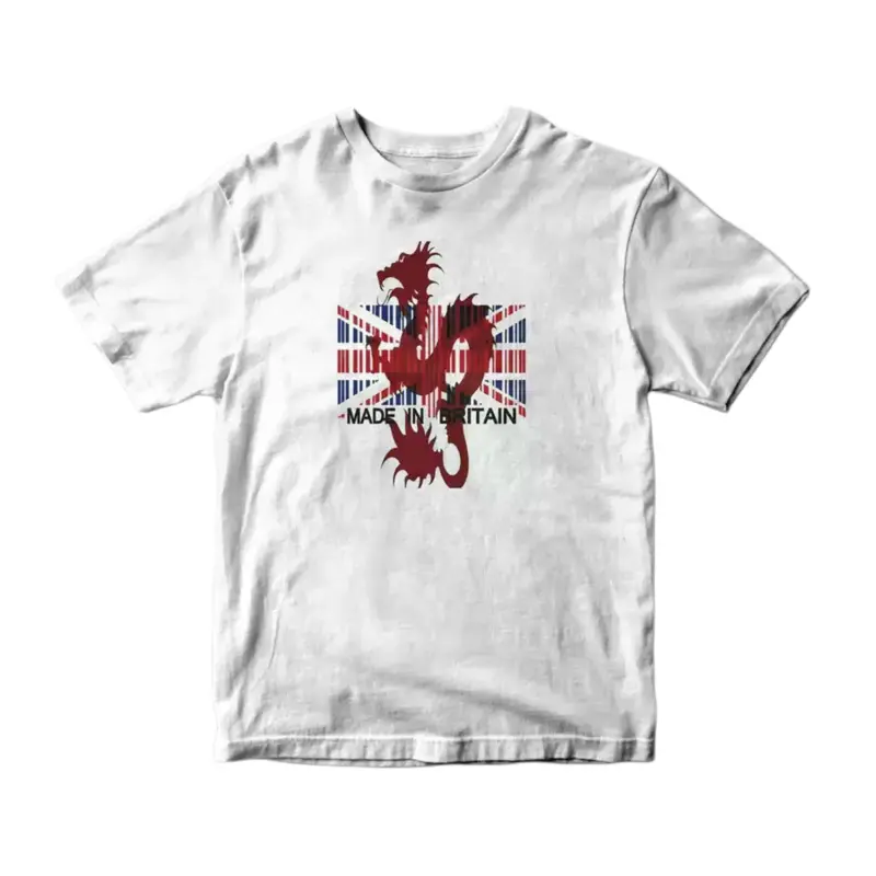 Zushi Vintage Britain Dragon Graphic Tee - Retro British Dragon Design T-Shirt