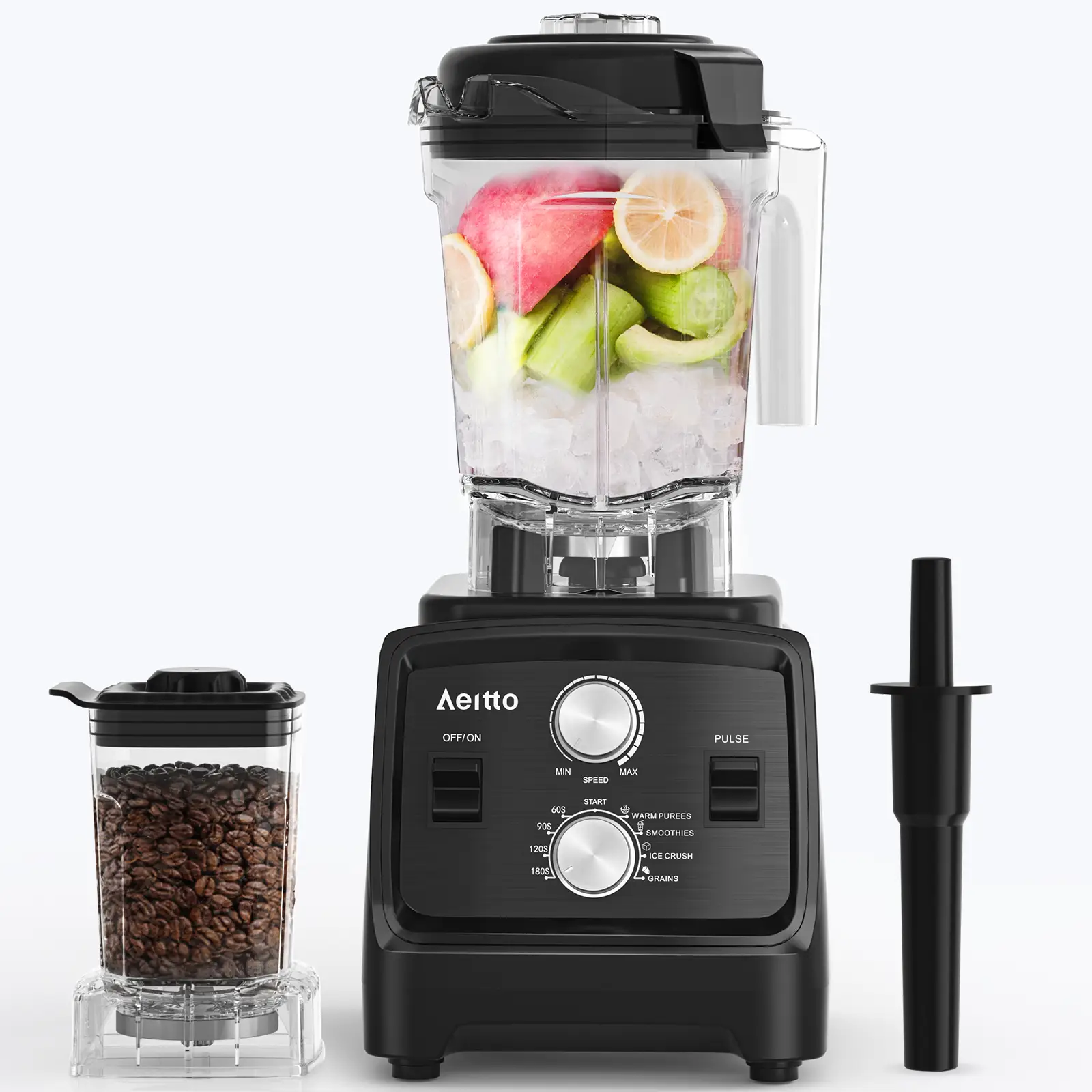 Aeitto Blender, Blenders for Kitchen with 1800W Motor, 68Oz. Large Capacity, 2-in-1 Blender & Grinder Combo, BPA-Free Countertop Professional Blender