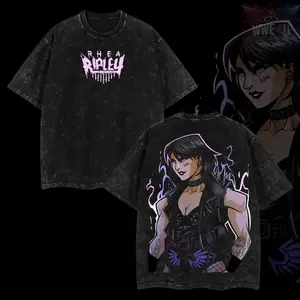 Rhea Mami Bloody Ripley Retro Vintage Limited Edition WWE Wash Tee Clothes Cotton Menswear Oversized Soft T-Shirt Top Apparel Tshirt Classic