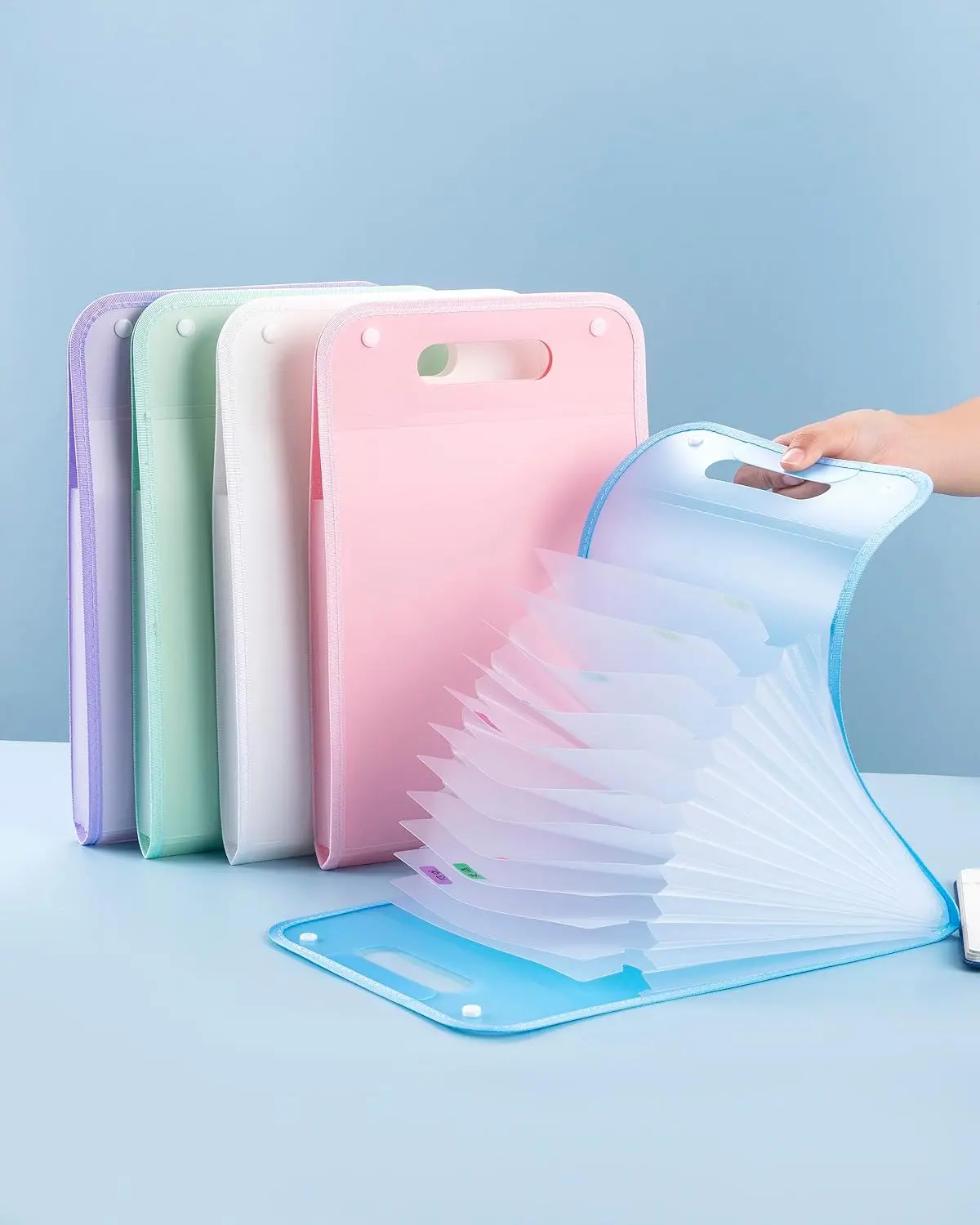 Accordion File Folder Organizer 13 Pocket Expanding Document Organizer for Home Office Plastic Accordion Filing Folder Vertical Design for Important Paperwork