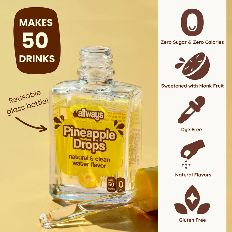 Allways Drops Water Flavor Enhancer | Zero Sugar Drink Flavor Drops for Water Sparkling Water Coffee and Mocktails | Naturally Sweetened Liquid Water Enhancer with Monk Fruit | Clean Sugar Free Drink Allways Drops Water Flavor Enhancer | Zero Sugar Drink Flavor Drops for Water Sparkling Water Coffee and Mocktails | Naturally Sweetened Liquid Water Enhancer with Monk Fruit | Clean Sugar Free Drink