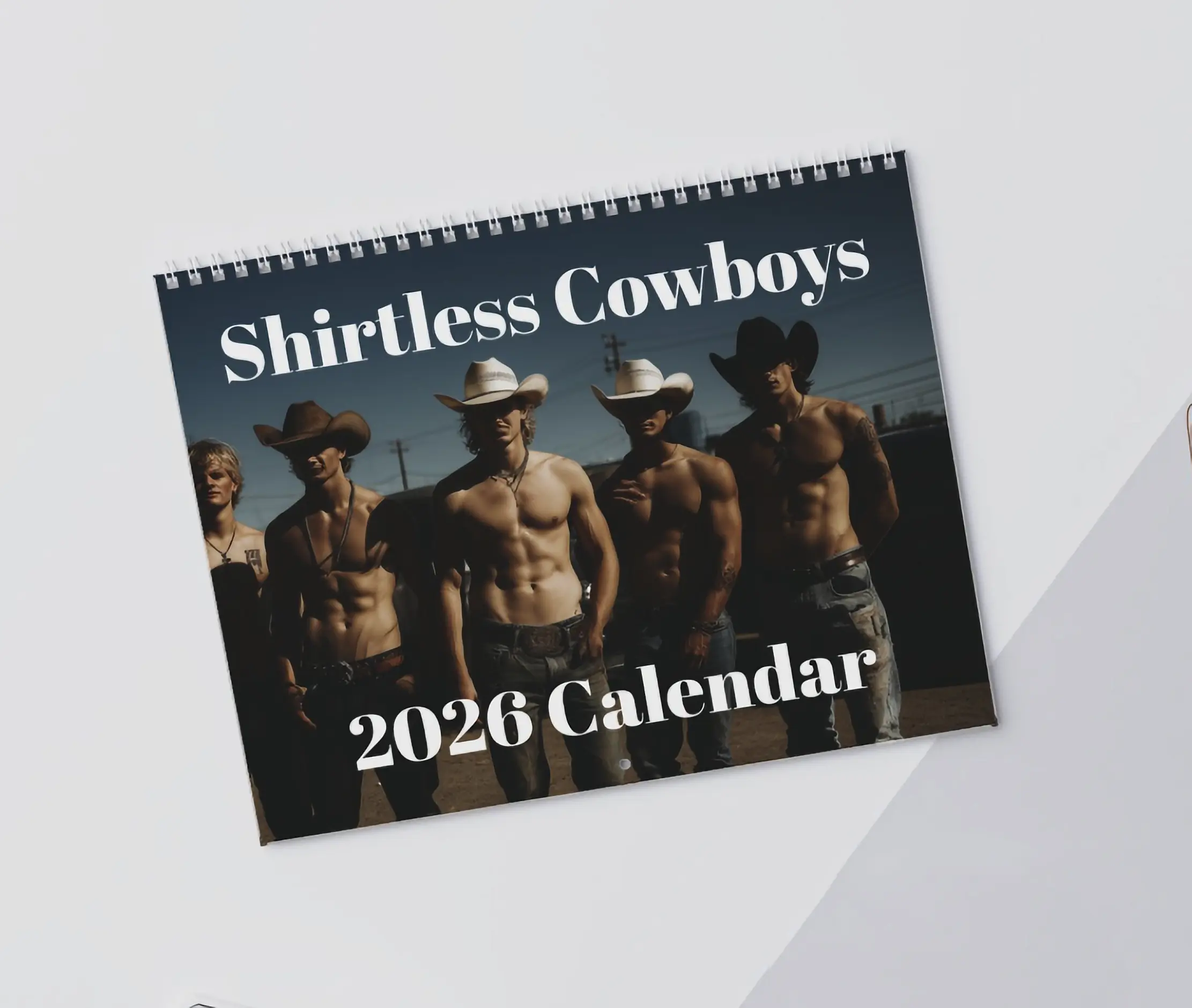 Shirtless Cowboys Wall Calendars 2026 Gift for Her / Him - Gag Gift Secret Santa, White Elephant, Yankee Gift 69695 wall  calendar