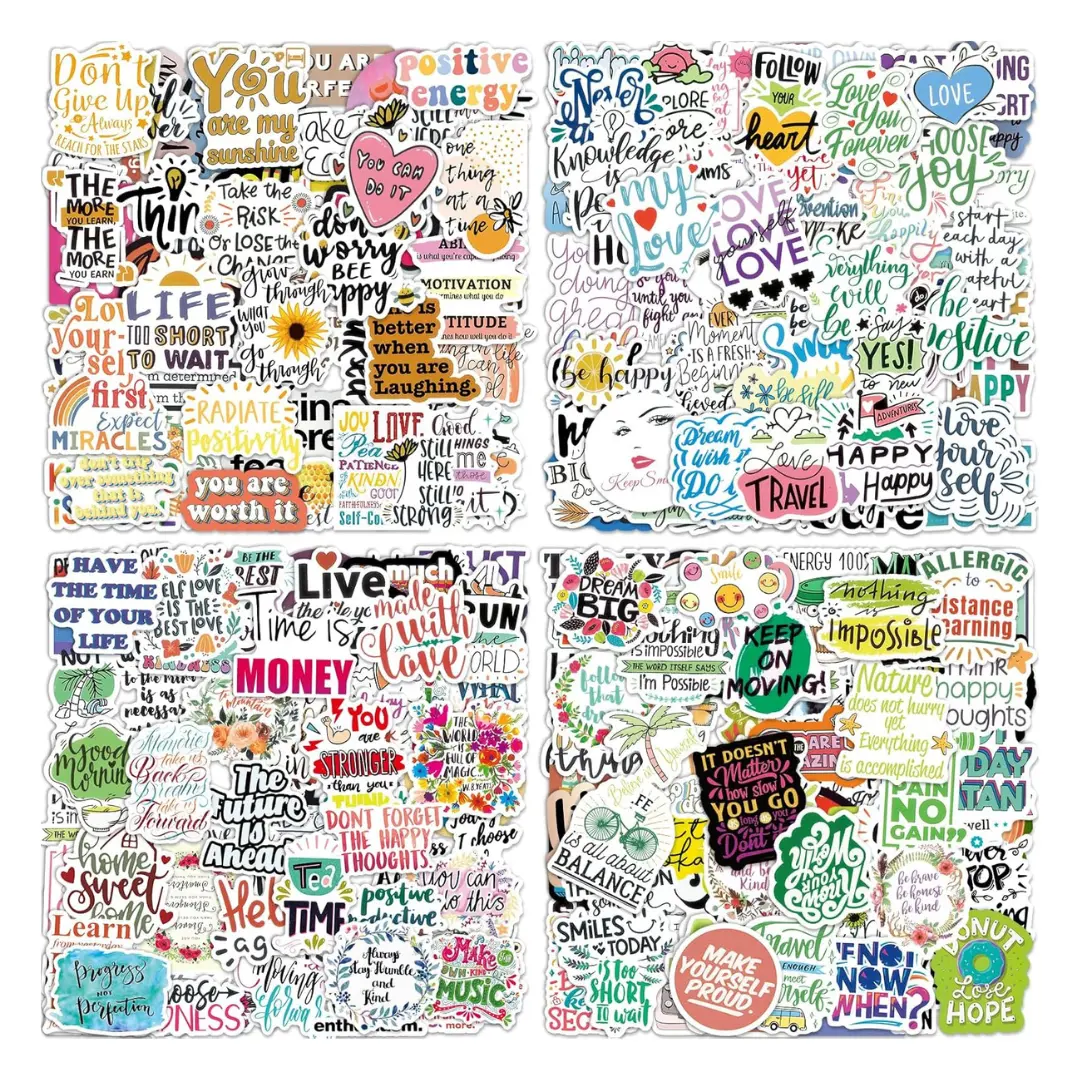 300 Inspirational Stickers for Adults & Teens Motivational Quotes for Scrapbooking, Water Bottles, Laptops & Vision Boards Positive Mental Health