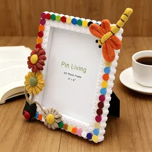 Spring-Inspired DIY Photo Frame, Classic Rectangular Frame, Simple Handmade Creative Gift, Rustic Style Picture Holder, Perfect for Home Decor & Gifts, Home Decoration