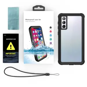 ( Black ) Waterproof Slim Life Proof Plastic TPU Case for Samsung S22 Plus Built-in Screen Protector Shockproof Dustproof Heavy Duty Full Body Protective Case