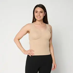 Rhonda Shear Butterknit Tank with Lace Inset and Removable Pads