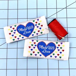 Made With Love Woven Labels for Sewing, Knitting, Crocheting, and Quilting