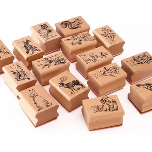 Animal Wooden Rubber Stamps