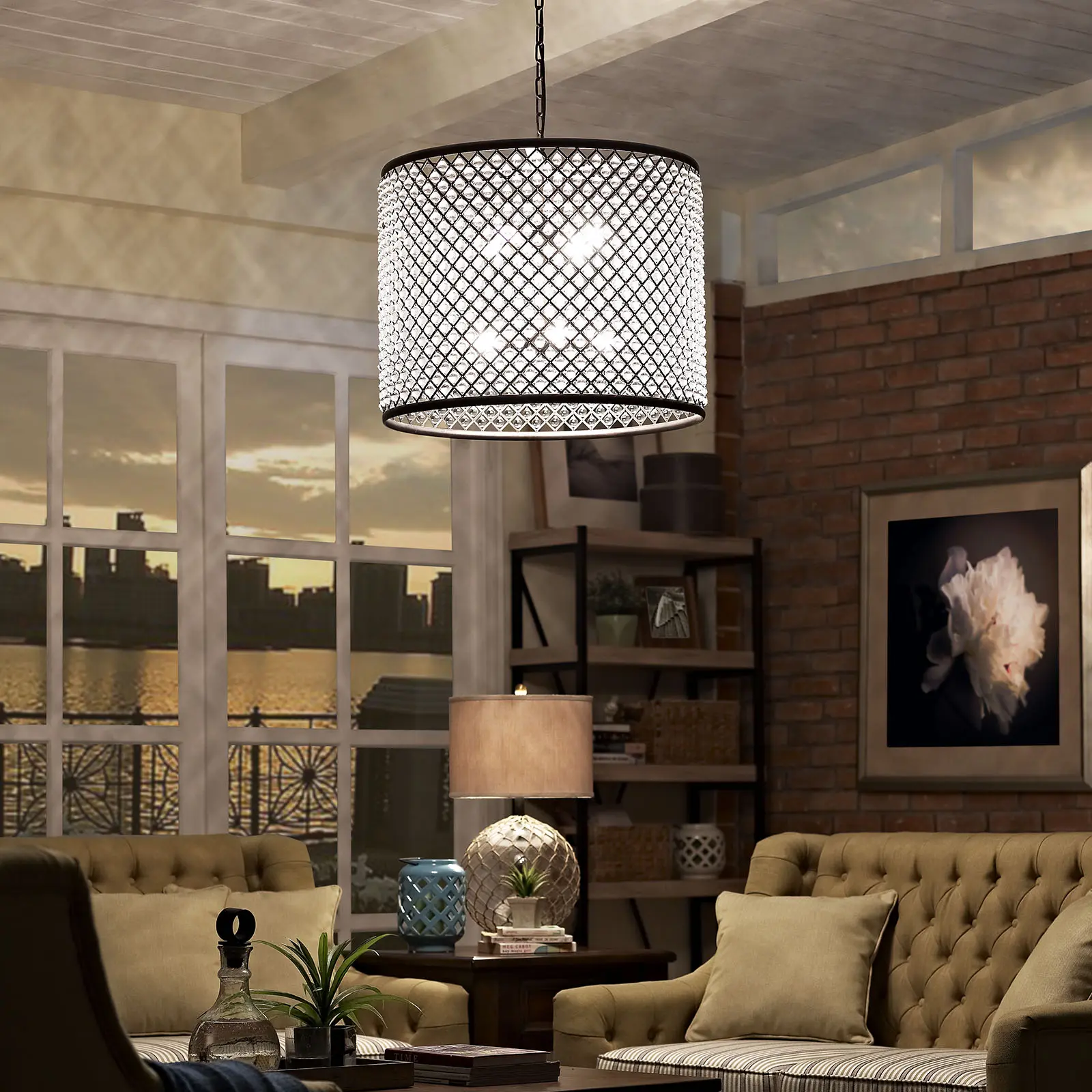 Modway Prosperity Chandelier in Brown